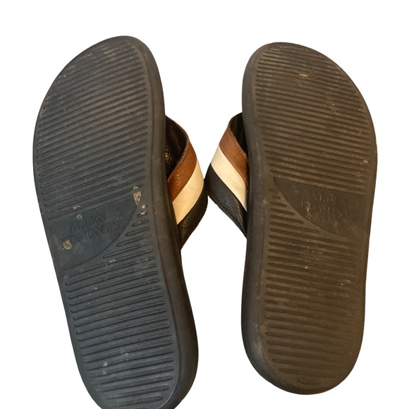 Allen Edmonds Men’s Leather Sandals /flip flops – Black & White - Picture 3 of 4